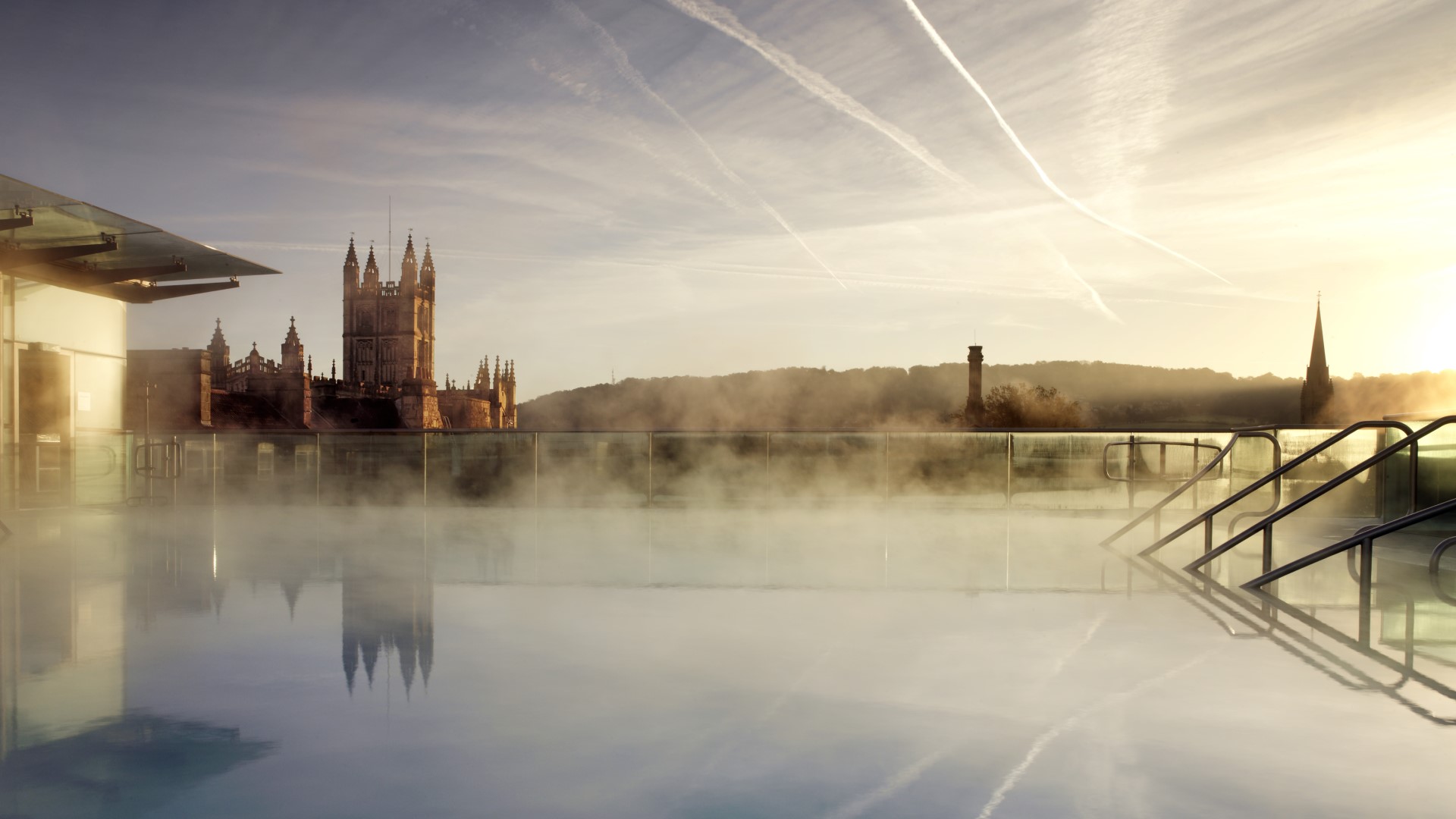 Rooftop pool at Thermae Bath Spa